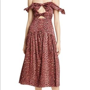 NEW WITH TAG Rebecca Taylor Leopard Midi Dress
